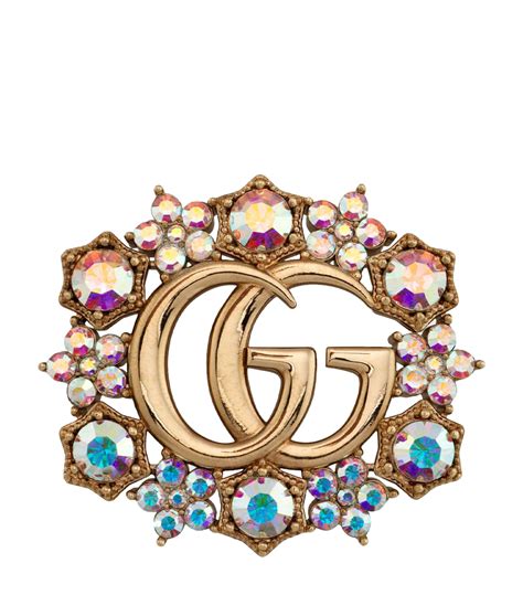 gucci double g brooch|Gucci Double G Floral Brooch .